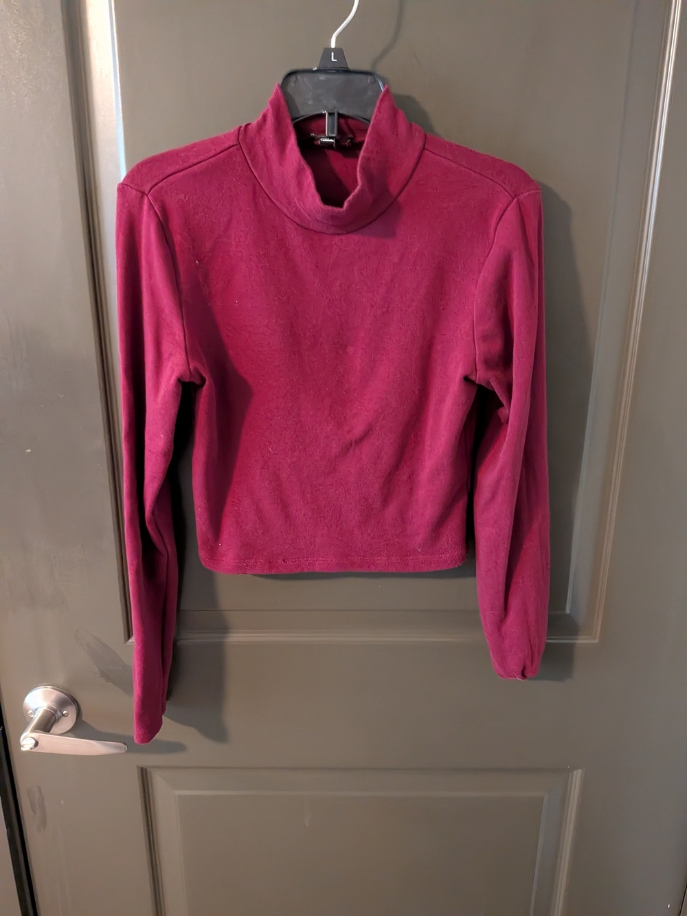 Ambiance Magenta Turtleneck Crop Top